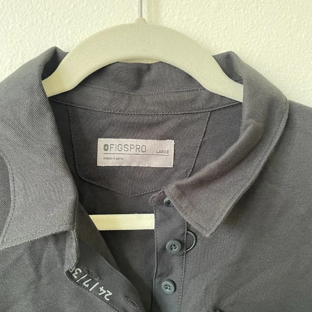 FigsPro Black Polo Shirt, size Large - Picture 2 of 4